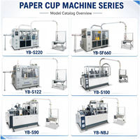 Machine de production automatique de gobelets en papier YB-S180, 120-150 pièces/minute, 2-16 oz, dispositif de formage de gobelets jetables pour boissons, CE, garantie 1 an