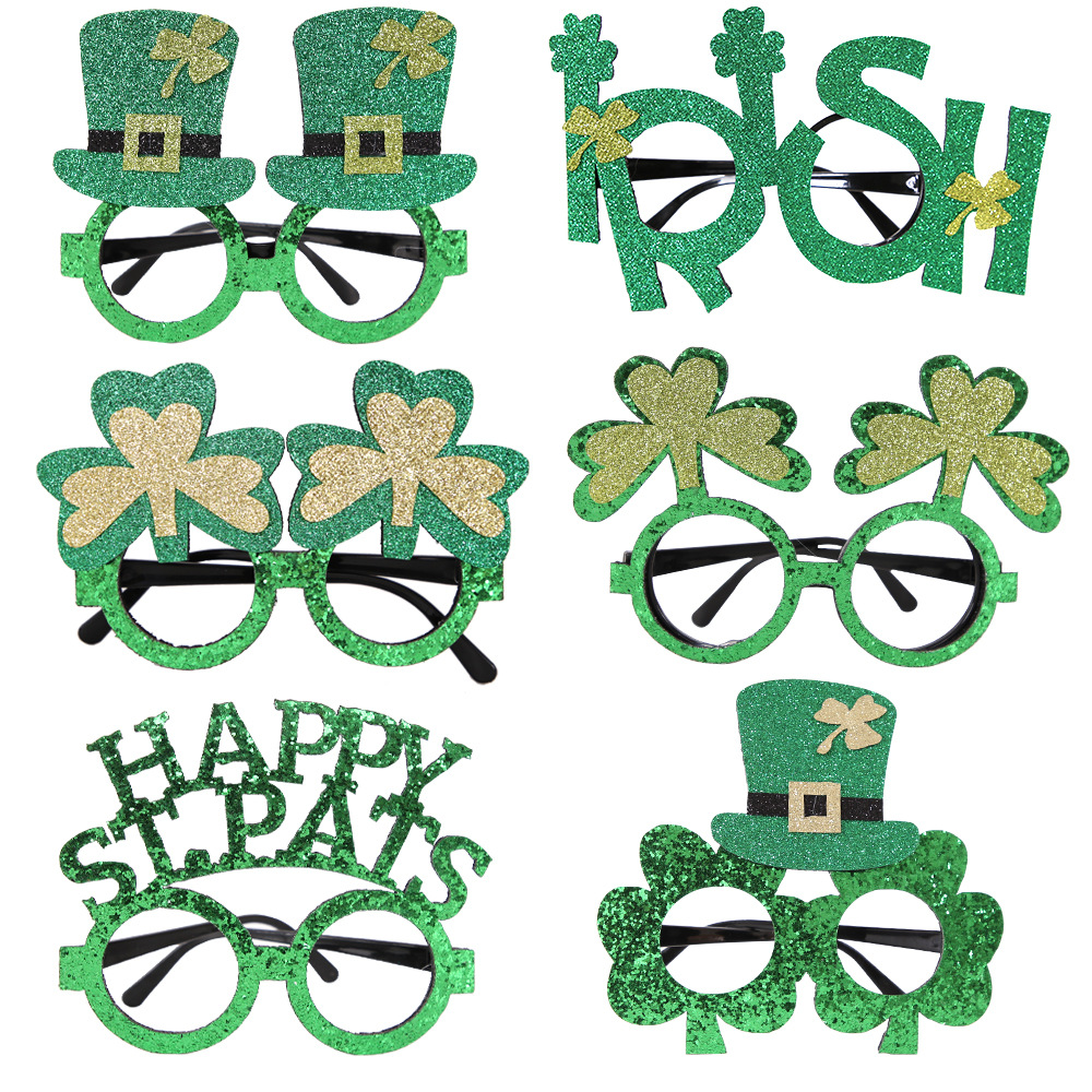 2 Paia Di Occhiali Da Sole A Forma Di Trifoglio Per San Patrizio: Verdi, Senza Montatura, Accessori Per Costume Leprecano