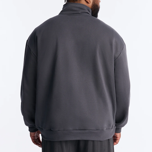 <span class=keywords><strong>Felpa</strong></span> con Zip Personalizzata 100% Cotone Vestibilità Regolare Casual Vintage <span class=keywords><strong>Sportiva</strong></span> Invernale con Stampa Digitale a Lettere Mezza Zip per <span class=keywords><strong>Uomo</strong></span> - Product Image 2