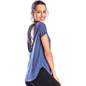 Nueva Camiseta Deportiva de Yoga para Mujer, Moda 2024, con Tirantes Cruzados, Diseño sin Espalda, Decoración de Malla, 60% Poliéster - Product Image 2