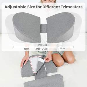 Almohada de cuña de <span class=keywords><strong>embarazo</strong></span> al por mayor, almohada de maternidad de espuma viscoelástica para soporte de piernas traseras <span class=keywords><strong>del</strong></span> vientre con cubierta extraíble de refrigeración (OEM) - Product Image 4