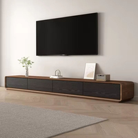 Mueble de TV Moderno de Madera para Salón, Diseño de Lujo en Color Negro