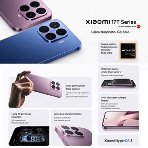 Teléfono Celular Xiaomi 17T en Dropshipping, Smartphone Inteligente con 12GB+512GB, Pantalla de 6.59 Pulgadas, Xiaomi HyperOS <span class=keywords><strong>3</strong></span>, Procesador Dimensity 8500-Ultra Octa-Core, 5G - Product Image 3