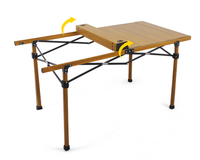 Table de camping Mingchan extra large en aluminium à plateau roulant, réglable en hauteur sur 3 niveaux, table de pique-nique portable robuste pour l'extérieur