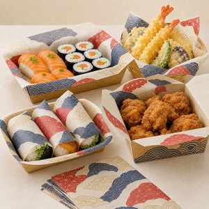 Feuilles de papier d'emballage résistantes à l'huile pour rouleaux de sushi, tempura, en-cas japonais et restaurants - Product Image 6