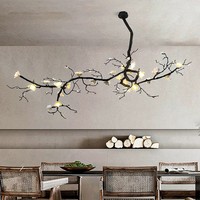 TOGETHER Suspension Fleur LED Design Naturel Inspiré, Lustre Branche pour Décoration Intérieure Villa Appartement Salon