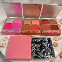 Palette de fard à joues et illuminateur en promotion, sans talc, soyeuse, facile à estomper, poudre pour les joues, maquillage cosmétique avec miroir intégré