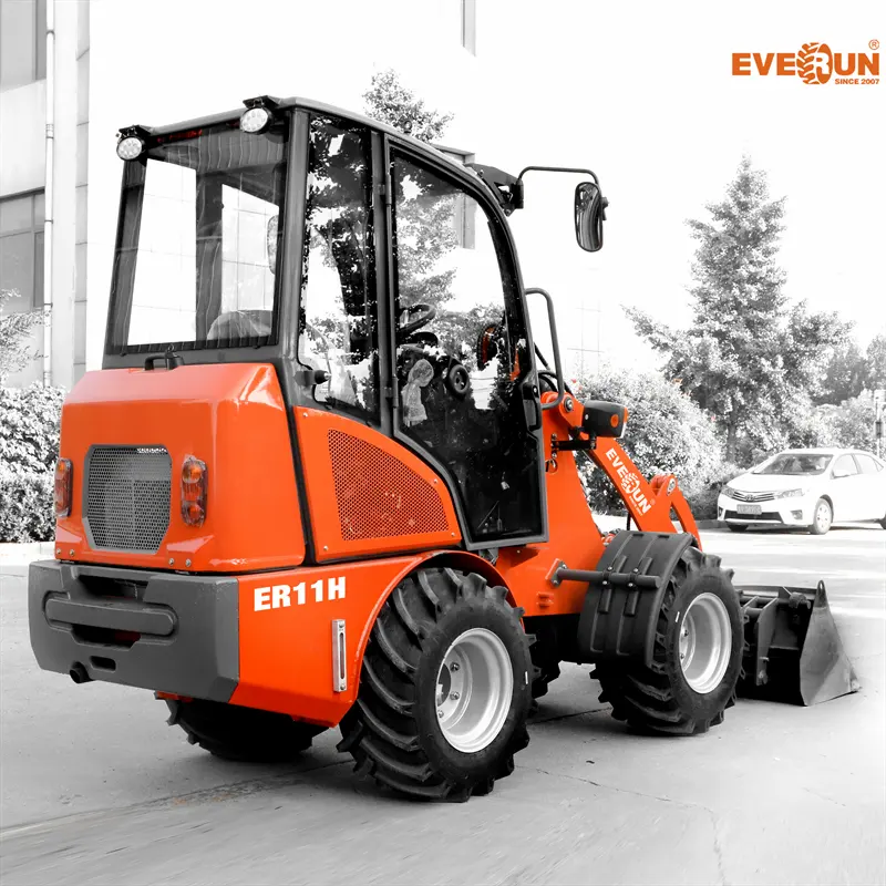 Everun venda quente ER11H 1000kg com engate rápido balde hidráulico compacto para carregadeira de rodas