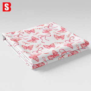 Bessi accepte les commandes de tissu en voile de coton personnalisé avec un motif de nœuds et de rubans roses imprimé numériquement, 100% coton pour vêtements - Product Image 3