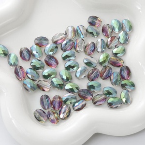 Cuentas de Cristal Transparentes Facetadas Hechas a Mano, Cuentas Ovaladas Planas de Color Sólido para Collares, Accesorios de Ropa, Fabricante - Product Image 3