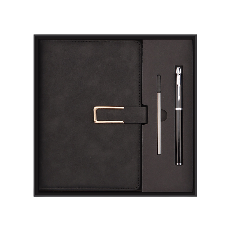 Coffret cadeau stylo carnet noir