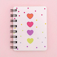 Bloc-notes spiralé A7 de dessin animé en gros promotionnel, mini carnet de poche pour étudiants, carnet portable personnalisé