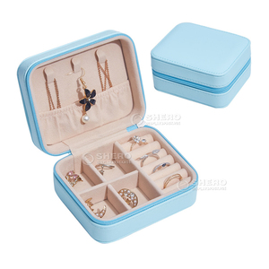 Luxury Travel Mini Jewelry Box Portable Leather Jewelry <b>Storage</b> Case for <b>Rings</b> Earrings Necklaces <b>Storage</b> - Product Image 4