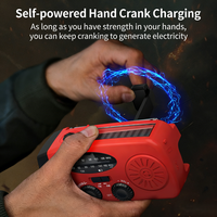 Radio Darurat Mini Portabel AM/FM/NOAA Tenaga Surya Engkol Tangan Power Bank 2000mAh