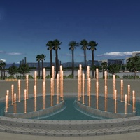 Fontaine d'eau de piscine à commande programmée avec cascade, 16x7m, pour la décoration de centre commercial, projet Arabie Saoudite