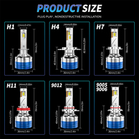 Faros delanteros de coche H1 H4 H7 H8 H9 H11 9005 9006 9012 bombilla de faro LED 320W 48000LM 6000K luz antiniebla LED blanca accesorios de coche