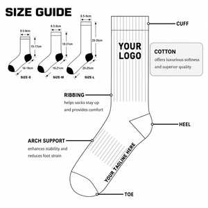 Chaussettes personnalisées avec logo brodé, chaussettes de sport, chaussettes de course, chaussettes de compression en coton, OEM - Product Image 2
