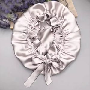 Bonnet de nuit en soie 100% mûrier pour femme avec papillons – Le meilleur pour le soin des cheveux - Product Image 3