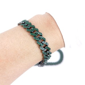 Nueva Esmeralda en forma <span class=keywords><strong>de</strong></span> diamante <span class=keywords><strong>de</strong></span> 10mm con collar cubano <span class=keywords><strong>de</strong></span> <span class=keywords><strong>diamantes</strong></span> <span class=keywords><strong>de</strong></span> imitación Cadena <span class=keywords><strong>de</strong></span> aleación gruesa - Product Image 3