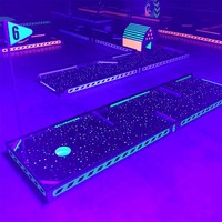 Kit d'accessoires de golf lumineux LED Songfa pour extérieur, tapis de golf noir, activités nocturnes en famille en intérieur, simulateur de golf mobile