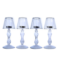 Bougeoir de lampe de Table en verre transparent pour décoration de mariage