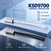 Protecteur thermique domestique KSD9700 8A à coque métallique, grand ou petit, 125V-250V AC 40-160°C, certifié TUV//CQC, précision 3/5C