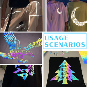 Hongcai 20inX3ft PES Rainbow Sliver HTV vinilo adhesivo holográfico camaleón película para alta compatibilidad para Cricut silueta camafeo - Product Image 6