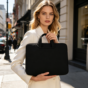 Sac pour <span class=keywords><strong>ordinateur</strong></span> portable classique portable <span class=keywords><strong>avec</strong></span> <span class=keywords><strong>housse</strong></span> de protection en mousse pour ordinateurs portables de 13 à 17 <span class=keywords><strong>pouces</strong></span>, fermeture à <span class=keywords><strong>poignée</strong></span> - Product Image 1