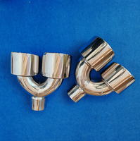Punta de Escape Cromada Pulida de 4.5 Pulgadas, Forma de U, Acero Inoxidable, Punta de Silenciador Doble, Universal para Tubo de Escape de Automóvil, Piezas de Tuning