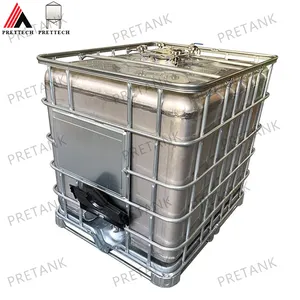 Stok depolama kimyasal boyama su için HDPE 1000L plastik IBC tankı