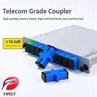 Répartiteur de Fibre Optique SC UPC PLC 1:32 1:8 1:16 1:64, Boîtier Métallique 1U 19 Pouces pour Montage en Rack, Monomode, Distribution Optique FTTx PON