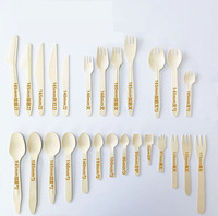 Lot de couverts jetables biodégradables en bambou (cuillères, couteaux, fourchettes) – 150 pièces, emballage de 140 mm, cuillères en bambou pour la cuisine