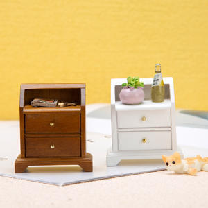 Mini créatif multifonctionnel bois casier armoire de rangement bébé maison maison de poupée Simple Table de chevet ménage tiroir créatif - Product Image 2