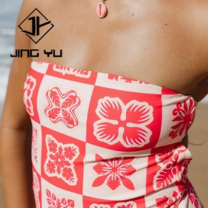 Design Factory Hawaiian Double-sided <b>Printing</b> Fashion Swimwear High Quality Polyester One-piece Swimsuit - Product Image 4