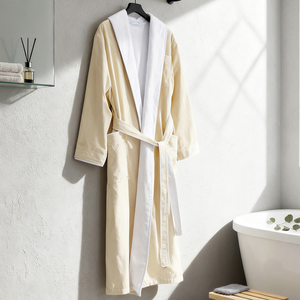 Peignoir de bain en coton <span class=keywords><strong>super</strong></span> doux de haute qualité pour hommes et femmes, idéal pour les hôtels, les salons de beauté et les spas, peignoir unisexe de luxe en nid d'abeille - Product Image 6
