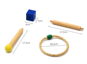 Montessori giáo dục cảm giác bằng gỗ Vòng quăng ném dây trò chơi thiết lập cho gia đình vui tươi ngoài trời quoits giải trí hộp đóng gói - Product Image 6