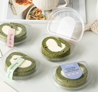 Vente en gros Boîtes d'emballage jetables transparentes en demi-cercle pour rouleaux de gâteaux Rouleau suisse Boîte d'emballage de gâteaux en plastique portable Décoration de fête