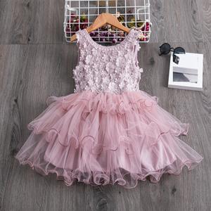 88637 Mode été 2022 Robe de princesse pour filles Enfants Bébé Dentelle Manches évasées Fête Vêtements pour bébés Robes Fille - Product Image 6