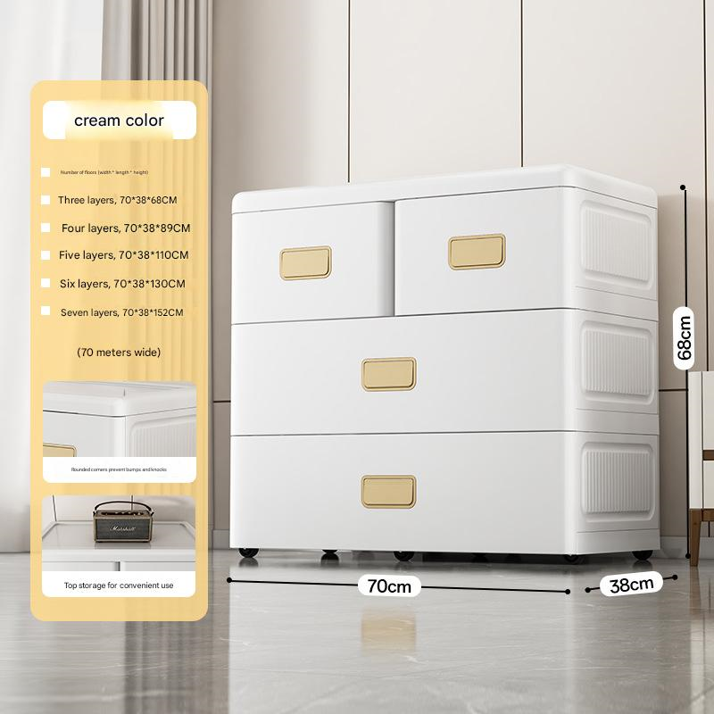 Cómoda de tres cajones (dos grandes y dos pequeños)