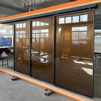 Porte coulissante en verre sans rail inférieur HDSAFE, cadre en aluminium étroit, verre trempé pour appartement, hôtel, usage commercial et résidentiel