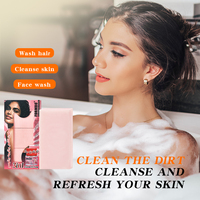 Sabun Pembersih 3 in 1 Kunyit Kojic Pepaya Niacinamide untuk Rambut, Wajah, dan Tubuh, 5 Jenis, Membersihkan dengan Lembut, Memberikan Kulit Bercahaya