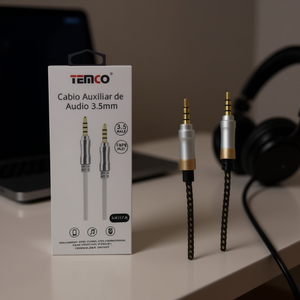 Temco Audio <b>Auxiliary</b> <b>Cable</b> 3.5mm Male to Male Stereo Jack Connector for Headphones and Devices - Product Image 2