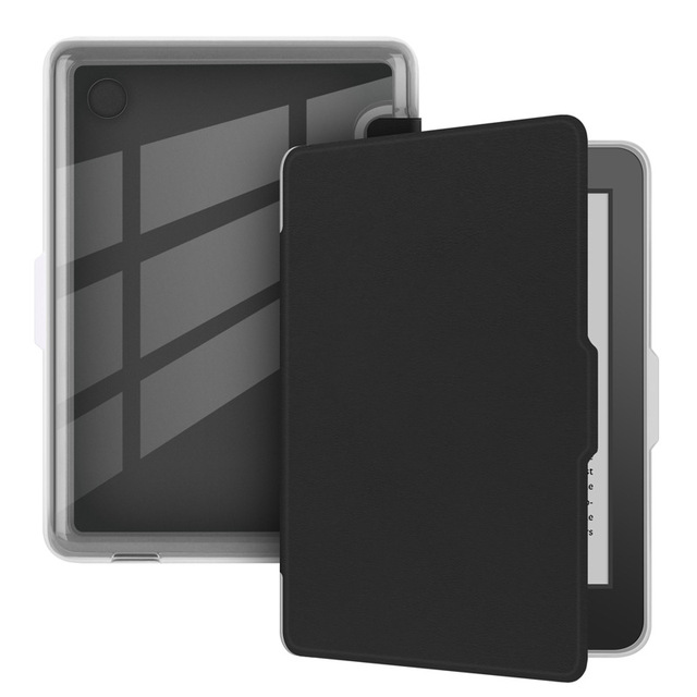 AilesTecca Clear Back Case for Kindle 11th 12th Generation 2024 Release Protective Smart E-book Cover for Kindle 6 Inch Case