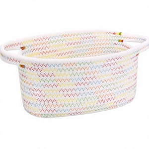 Cesta de Almacenamiento Pequeña de Cuerda de Algodón, Moderna, con Orejas de Gato, Ovalada, Ecológica, Plegable, Multifuncional, de Alta Calidad y Personalizable - Product Image 3