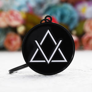 Llavero Redondo Dorado con Esmalte Negro, Personalizado con Logotipo, Letras Personalizadas, Marca Empresarial, Llavero de Aleación de Zinc, Juego de Llaveros Metálicos para Regalo - Product Image 3