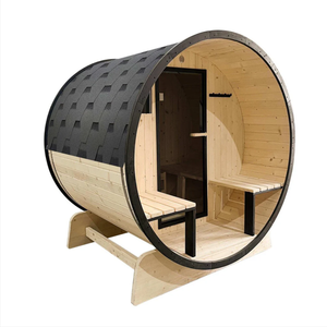 4-6 Person Electric 6KW Solid <strong>Wood</strong> <strong>Canada</strong> Red Cedar Outdoor Villa Barrel Sauna Room with Dry Steam <strong>Stove</strong> - Product Image 2