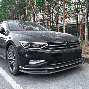 Volkswagen Passat B8.5 Front Bumper Lip 2020-2023 Piano Black Carbon Fiber Texture ABS Material - Product Image 2