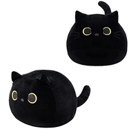 Stock Vente Chaude Noir Chat Oreiller En Peluche Poupée Mignon Chat Poupées En Peluche Jouets Oreiller