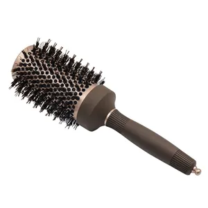 Nano Thermal Ceramic Ionic Anti-Static Salon Boar Bristles Round Detangler Hair Brush Roller Hairbrush Combs