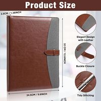 Portafolio de Cuero PU Premium A4 con 3 Anillas, Diseño Multibolsillos, Organizador de Documentos Ejecutivo para Viajes de Negocios con Logotipo